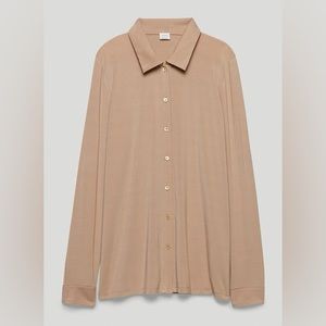 Aritzia Wilfred Jessie Longsleeve Top Gold Camel Size Small